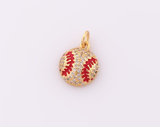 1 pcs Gold CZ Tennis Pendant,18K Gold Filled Tennis Charm,Tennis Charm DIY Bracelet Necklace Jewelry Making Findings Supply