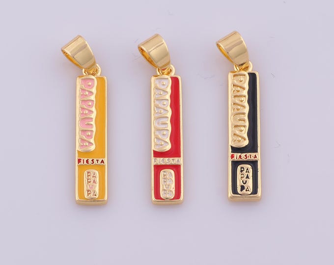 1 pcs Gold Enamel Candy Pendant,18K Gold Filled Sweet Charm,Candy Charms DIY Bracelet Necklace Jewelry Making Findings Supply
