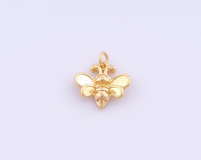 1 pcs Gold Bee Pendant,18K Gold Filled Insect Charm,Bee Charms DIY Bracelet Necklace Jewelry Making Findings Supply