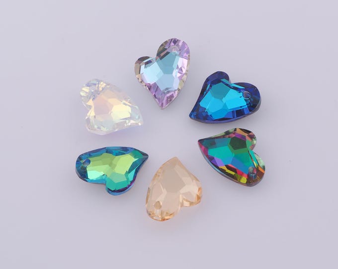 1 pcs Heart Crystal Pendant,Crystal AB Charms,Austrian Crystal,Made in Austria DIY Bracelet Necklace Jewelry Making Findings Supply