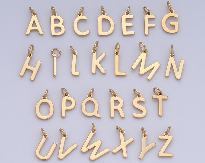 1 pcs Gold Letters Pendant,18K Gold Filled Initial Charm,Alphabet Charm DIY Bracelet Necklace Jewelry Making Findings Supply