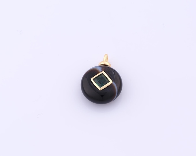1 pcs Gold Energy Stone Pendant,18K Gold Filled Natural Stone Charm,Stone Charms DIY Bracelet Necklace Jewelry Making Findings Supply