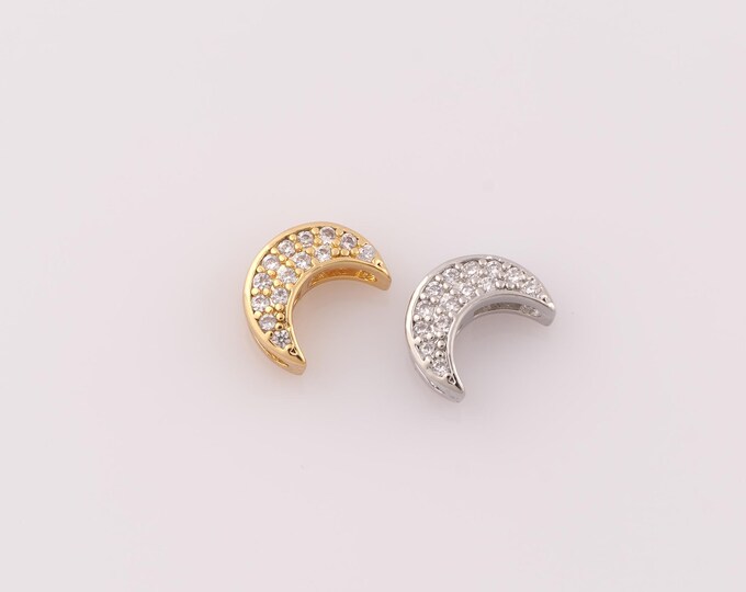 1 pcs 18K Gold Filled Crescent Moon Spacer Beads,Moon Beads,Crescent Beads for DIY Jewelry Making Findings Supply