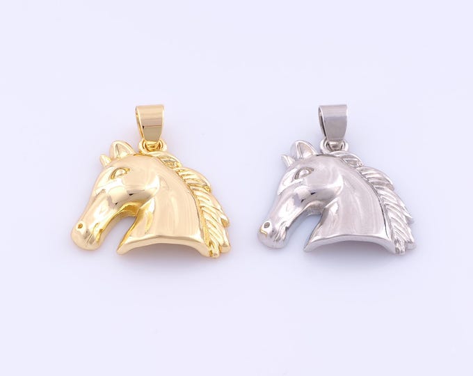 1 pcs Gold Horse Pendant,18K Gold Filled Animal Charm,Horse Charms DIY Bracelet Necklace Jewelry Making Findings Supply