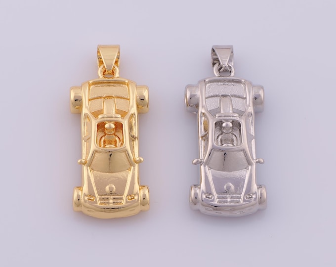 1 pcs Gold F1 Racing Pendant,18K Gold Filled Racing Charm,F1 Racing Charms DIY Bracelet Necklace Jewelry Making Findings Supply