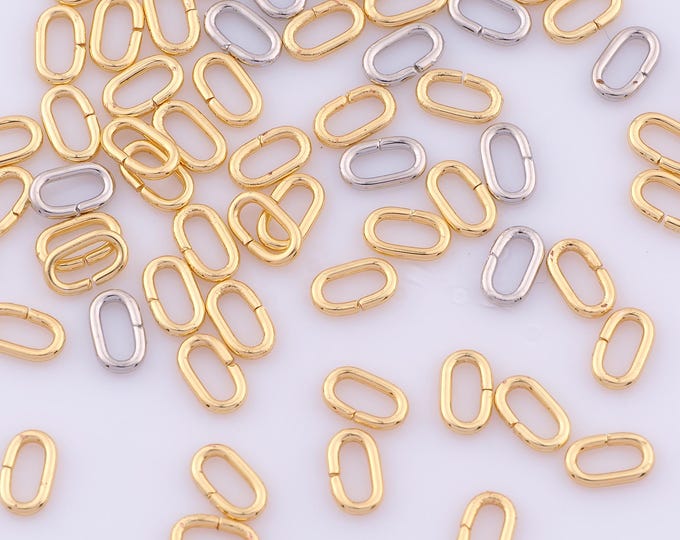 50 pcs 18K Gold Filled Open Jump Rings,Oval Jump Rings,Gold Jump Rings,Oval Jump Rings for DIY Jewelry Making Findings Supply