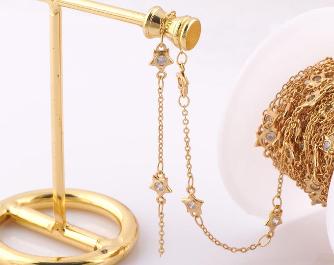 1 Meter Gold Satellite Chain, 18K Gold Filled Semi Finished Chain, Specialty Chains, DIY Jewelry Making Supplies