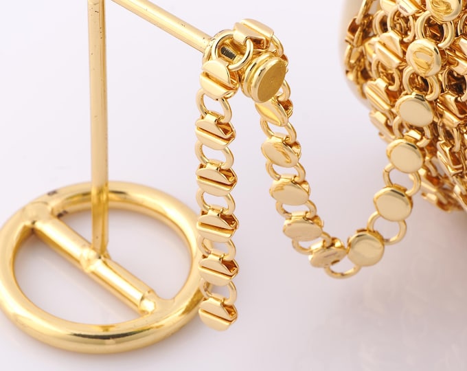 1 Meter Gold Round Chain, 18K Gold Filled Semi Finished Chain, Specialty Chains, DIY Jewelry Making Supplies