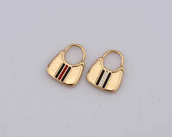 1 pcs Gold Bag Pendant,18K Gold Filled Bag Charm,Bag Charm DIY Bracelet Necklace Jewelry Making Findings Supply