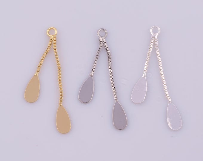 1 pcs Water Drop Tassel Pendant,18K Gold Filled Tear Drop Tassel Charm,Tassel Charms DIY Bracelet Necklace Jewelry Making Findings Supply