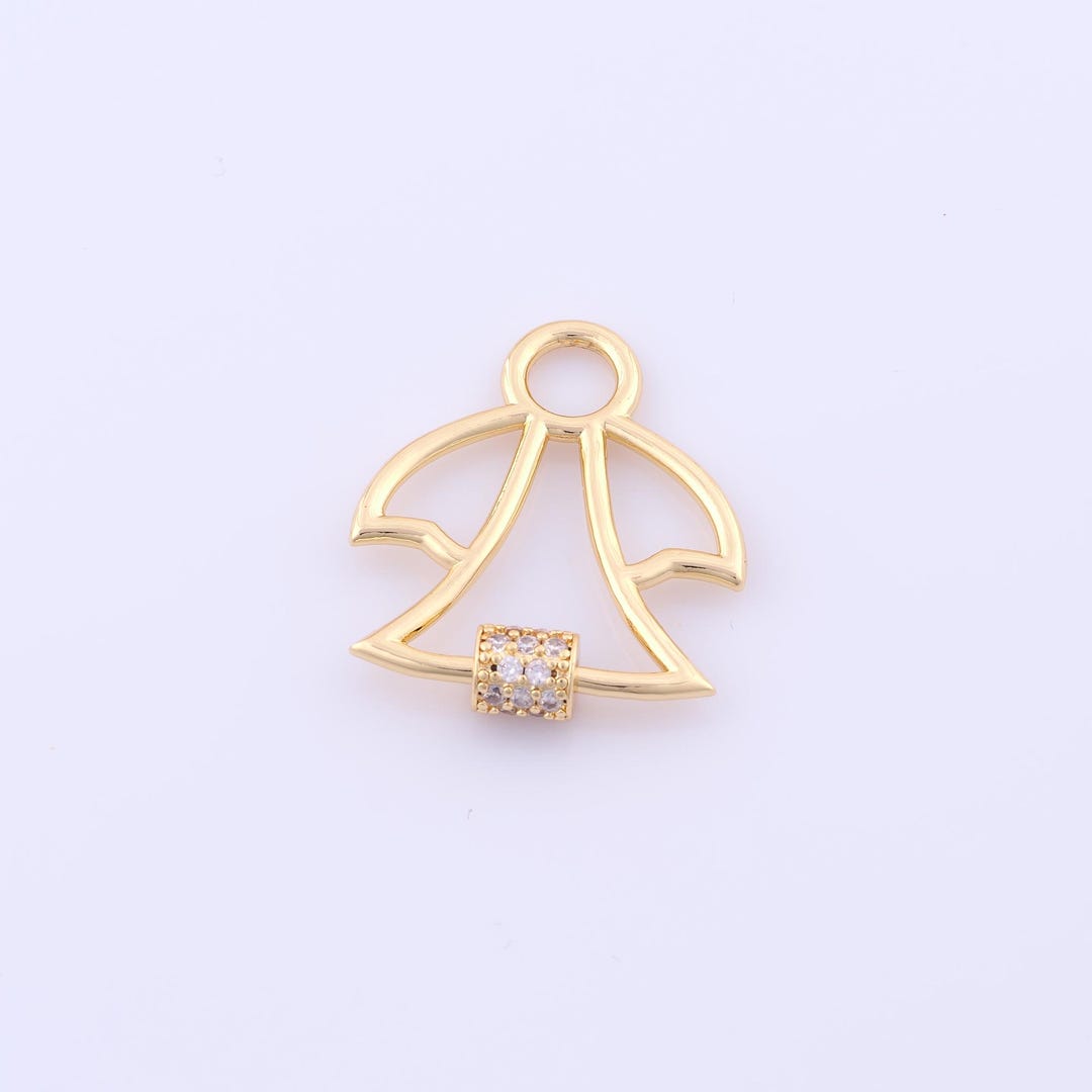 アクセサリー Kisaragi 1 Pcs Gold CZ Carabiner Clasp,18k Gold Filled Screw Clasp,angel
