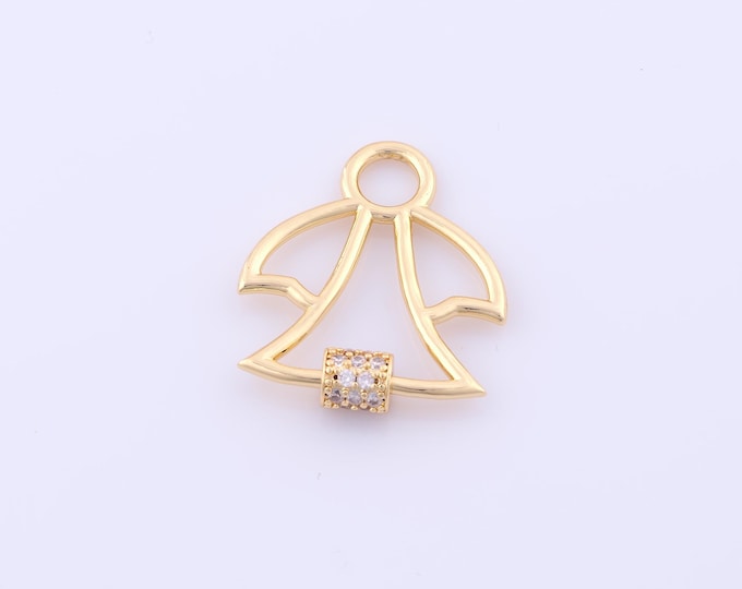 1 pcs Gold CZ Carabiner Clasp,18K Gold Filled Screw Clasp,Angel Clasp for DIY Bracelet Necklace Jewelry Making Findings Supply