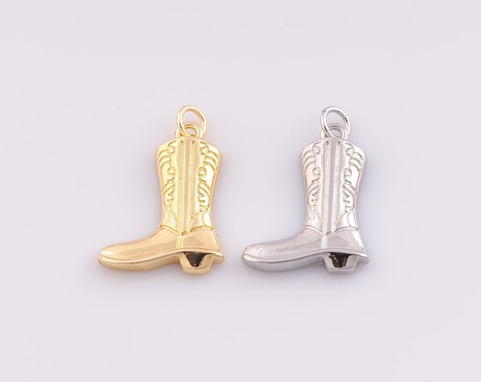 1 pcs Gold Knight Boots Pendant,18K Gold Filled Boots Charm,Knight Boots Charms,DIY Bracelet Necklace Jewelry Making Findings Supply