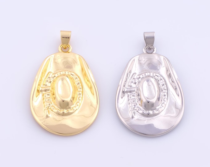 1 pcs Gold Cowboy Hat Pendant,18K Gold Filled Cowboy Hat Charm,Cowboy Hat Charms DIY Bracelet Necklace Jewelry Making Findings Supply