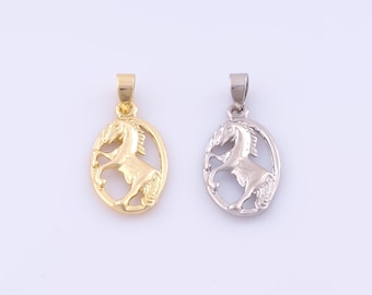 1 pcs Gold Horse Pendant,18K Gold Filled Animal Charm,Horse Charms DIY Bracelet Necklace Jewelry Making Findings Supply