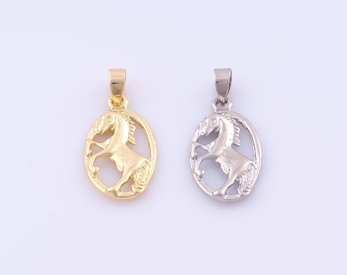1 pcs Gold Horse Pendant,18K Gold Filled Animal Charm,Horse Charms DIY Bracelet Necklace Jewelry Making Findings Supply