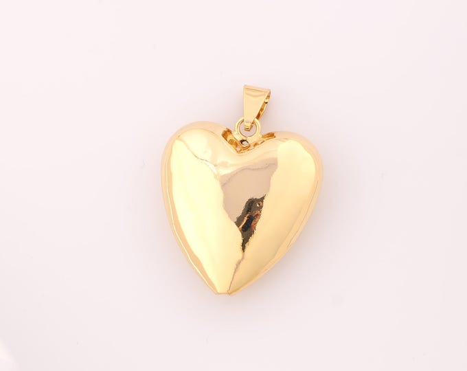 1 pcs Gold Puffed Heart Pendant,18K Gold Filled Puffed Heart Charm,Puffed Heart Charms DIY Bracelet Necklace Jewelry Making Findings Supply