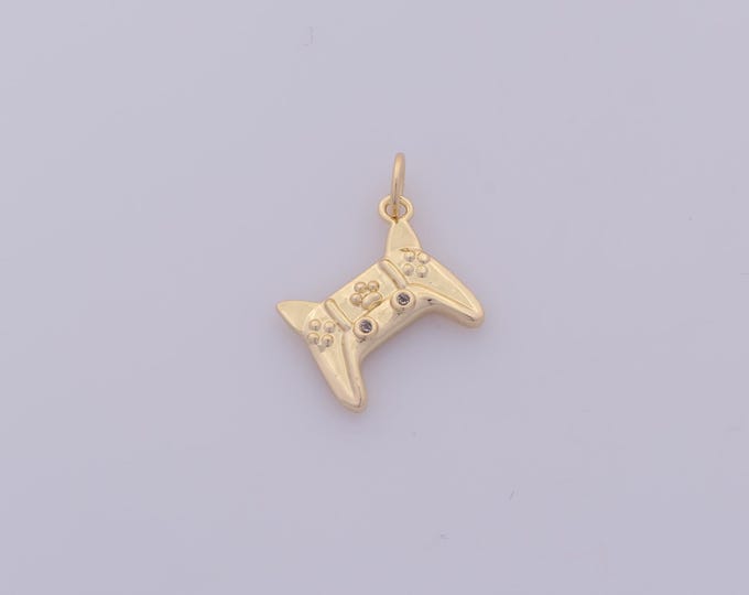 1 pcs Gold CZ Gamepad Pendant,18K Gold Filled Gamepad Charm,Gamepad Charms DIY Bracelet Necklace Jewelry Making Findings Supply