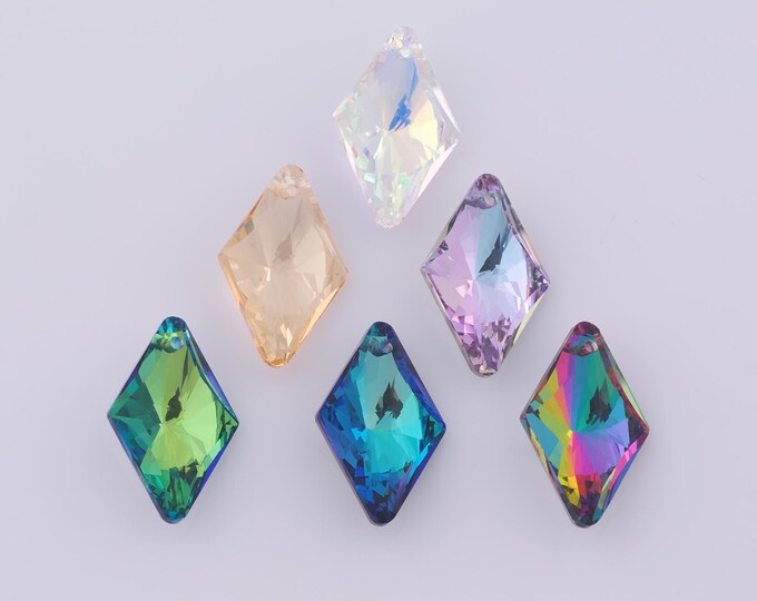 1 pcs Rhombus Crystal Pendant,Crystal AB Charms,Austrian Crystal,Made in Austria DIY Bracelet Necklace Jewelry Making Findings Supply