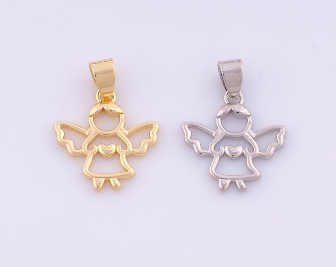 1 pcs Gold Cupid Pendant,18K Gold Filled Angel Charm,Heart Charms DIY Bracelet Necklace Jewelry Making Findings Supply
