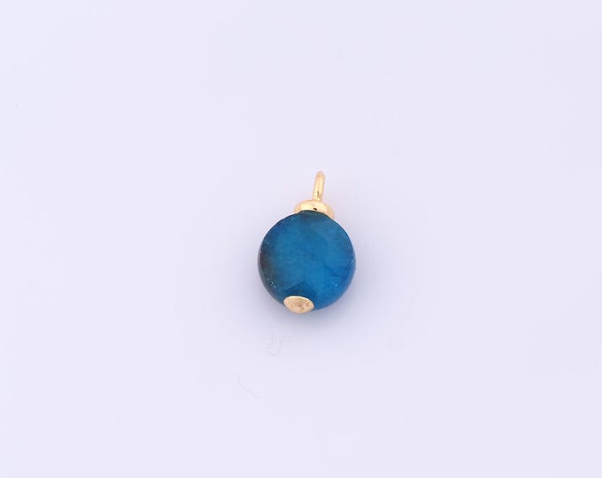 1 pcs Gold Energy Stone Pendant,18K Gold Filled Natural Stone Charm,Stone Charms DIY Bracelet Necklace Jewelry Making Findings Supply