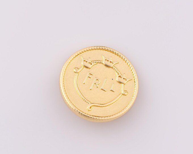 1 pcs Gold FRLL Pendant,18K Gold Filled Crown Charm,FRLL Charm DIY Bracelet Necklace Jewelry Making Findings Supply