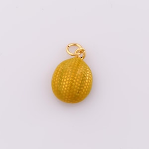 1 pcs Gold Enamel Durian Pendant,18K Gold Filled Durian Charm,Durian Charm DIY Bracelet Necklace Jewelry Making Findings Supply