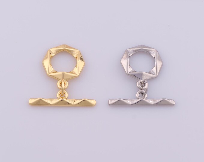 Gold OT Clasp,18K Gold Filled Round Toggle Clasp,OT Clasp for DIY Bracelet Necklace Jewelry Making Findings Supply