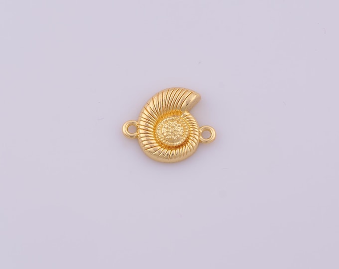 1 pcs Gold Snail Shell Connector,18K Gold Filled Shell Connector,DIY Bracelet Necklace Jewelry Making Findings Supply