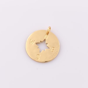 1 pcs Gold Compass Pendant,18K Gold Filled Compass Charm,Compass Charm DIY Bracelet Necklace Jewelry Making Findings Supply