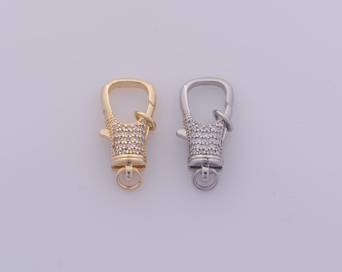 1 pcs Gold CZ Lobster Clasp,18K Gold Filled Spring Clasp,Claw Clasp for DIY Bracelet Necklace Jewelry Making Findings Supply