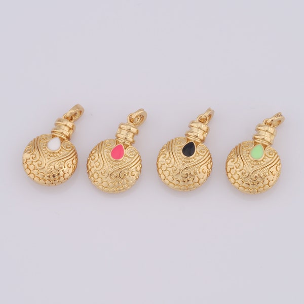 1 pcs Gold Marching Kettle Pendant,18K Gold Filled Enamel Kettle Charm,Kettle Charm DIY Bracelet Necklace Jewelry Making Findings Supply