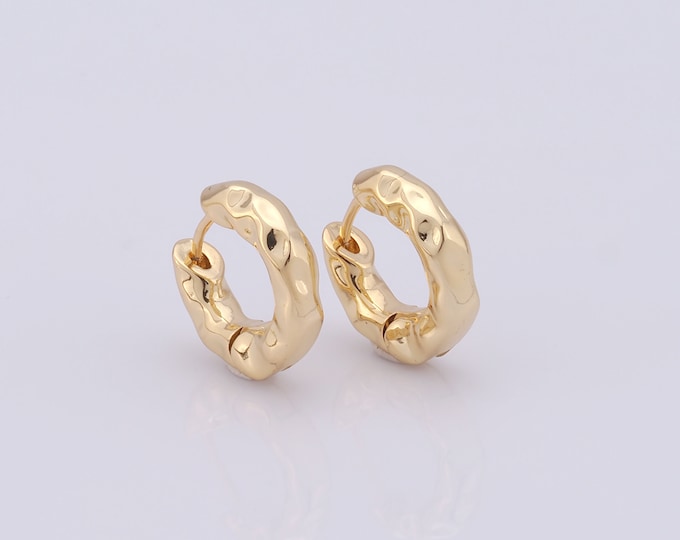 1 pair Gold Thick Earrings,18K Gold Filled Huggie Hoop Earrings,Hoop Earrings,Hypoallergenic Huggie Hoop,Gift for Her