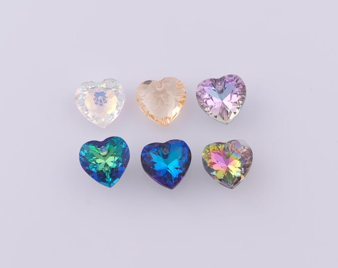 1 pcs Heart Crystal Pendant,Crystal AB Charms,Austrian Crystal,Made in Austria DIY Bracelet Necklace Jewelry Making Findings Supply