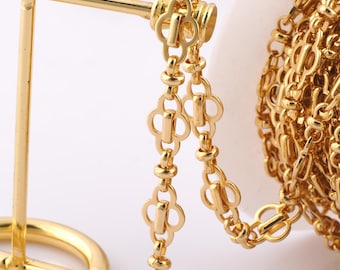 1 Meter Gold Figure 8 Chain, 18K Gold Filled Semi Finished Chain, Specialty Chains, DIY Jewelry Making Supplies