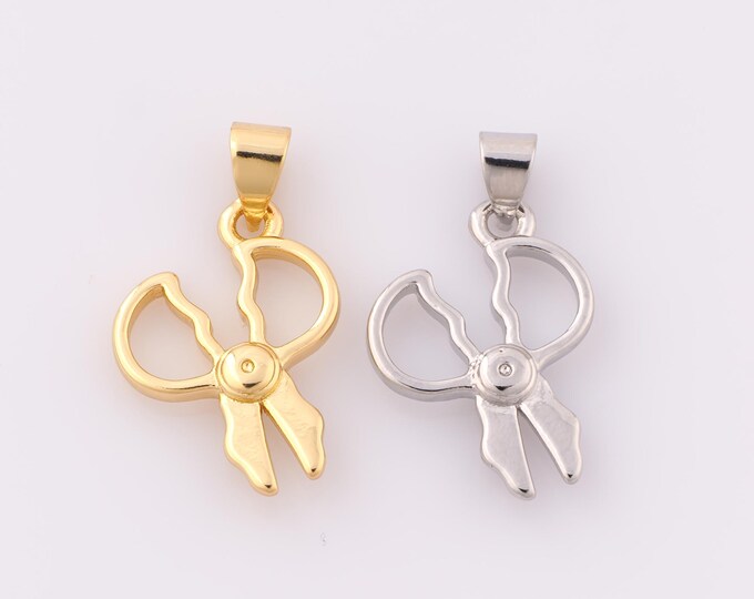 1 pcs Gold Scissors Pendant,18K Gold Filled Scissors Charm,Scissors Charm DIY Bracelet Necklace Jewelry Making Findings Supply