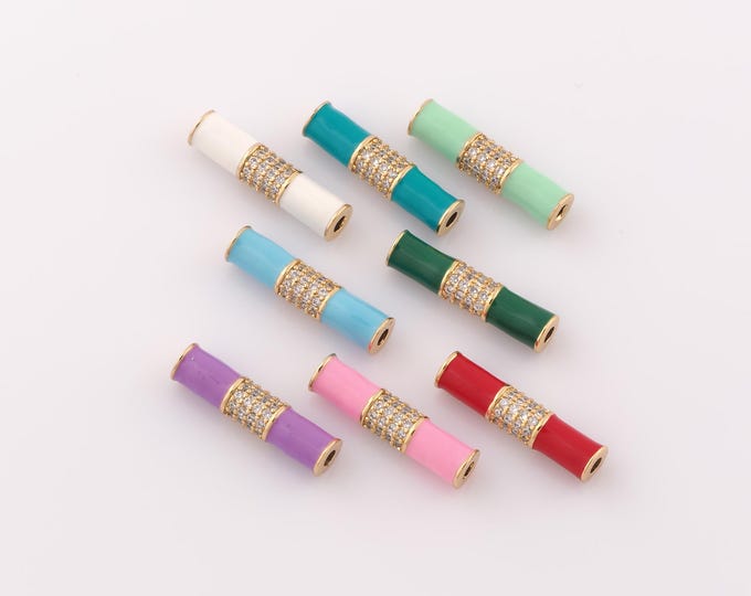1 pcs 18K Gold Filled Stick Spacer Beads,Stick Beads,Stick Beads for DIY Jewelry Making Findings Supply