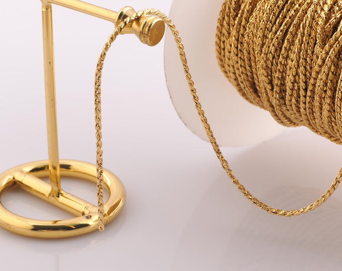 1 Meter Gold Wheat Chain, 18K Gold Filled Semi Finished Chain, Specialty Chains, DIY Jewelry Making Supplies