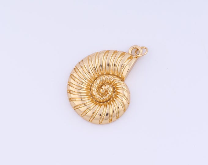 1 pcs Gold Snail Pendant,18K Gold Filled Snail Charm,Shell Charm DIY Bracelet Necklace Jewelry Making Findings Supply