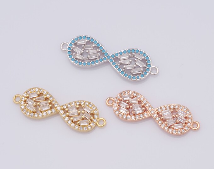 1 pcs Gold Infinite Connector,18K Gold Filled CZ Infinite Connector,Infinite Connector DIY Bracelet Necklace Jewelry Making Findings Supply