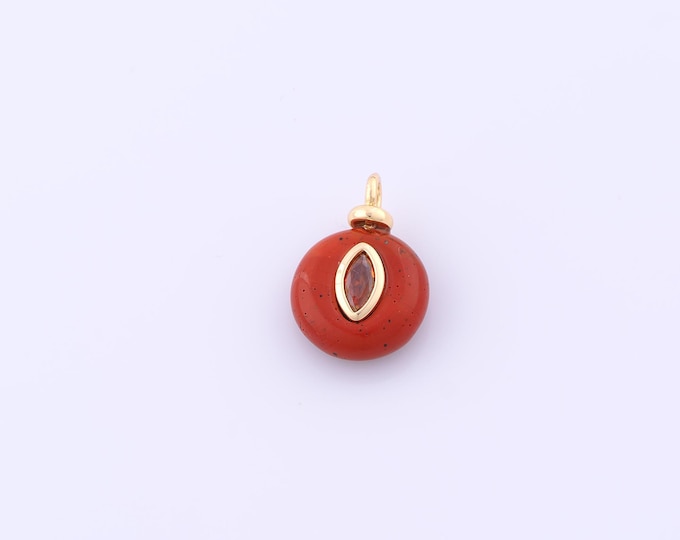 1 pcs Gold Energy Stone Pendant,18K Gold Filled Natural Stone Charm,Stone Charms DIY Bracelet Necklace Jewelry Making Findings Supply