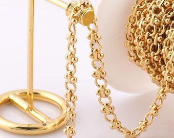 1 Meter Gold Figure 8 Chain, 18K Gold Filled Semi Finished Chain, Specialty Chains, DIY Jewelry Making Supplies