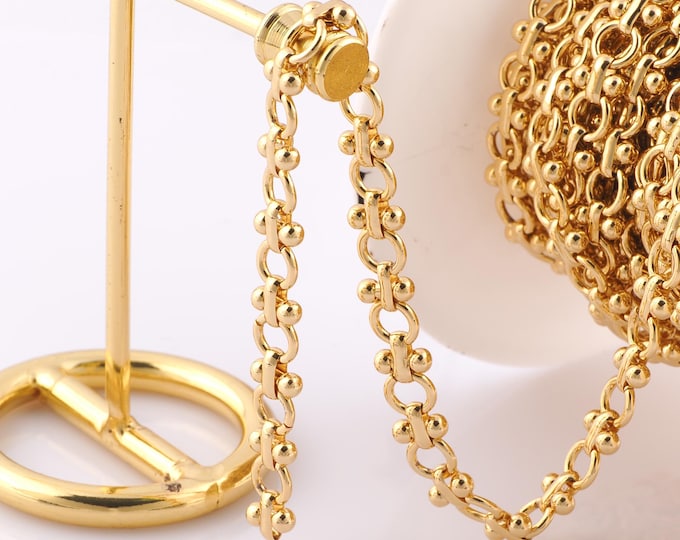 1 Meter Gold Figure 8 Chain, 18K Gold Filled Semi Finished Chain, Specialty Chains, DIY Jewelry Making Supplies
