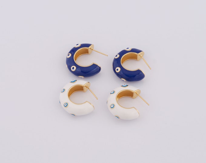 1pair Gold Open Stud Earrings,18K Gold Filled Evil Eye Stud Earrings,Eye Stud Earrings Hypoallergenic Stud Earrings,Gift for Her