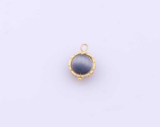 1 pcs Gold Energy Stone Pendant,18K Gold Filled Natural Stone Charm,Stone Charms DIY Bracelet Necklace Jewelry Making Findings Supply