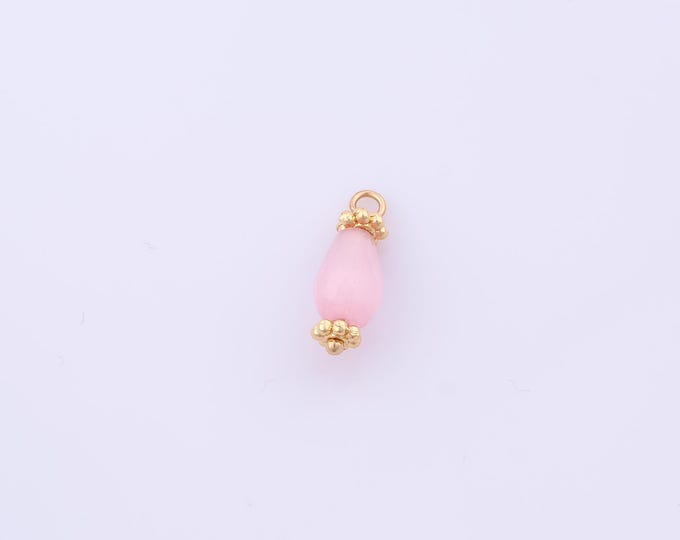 1 pcs Gold Energy Stone Pendant,18K Gold Filled Natural Stone Charm,Stone Charms DIY Bracelet Necklace Jewelry Making Findings Supply