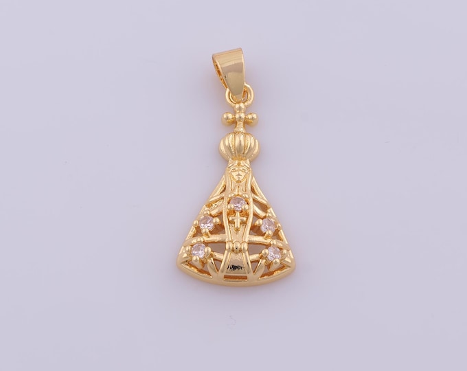 1 pcs Gold CZ Pope Pendant,18K Gold Filled Religious Charm,Christian Charms DIY Bracelet Necklace Jewelry Making Findings Supply