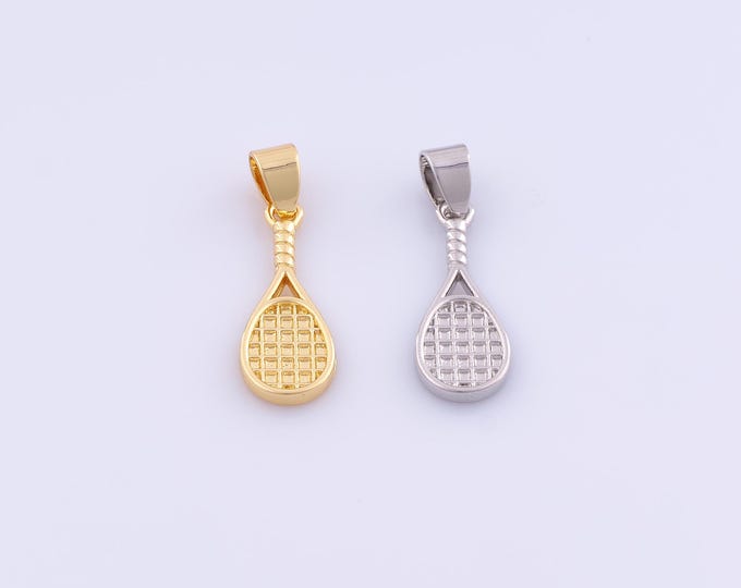 1 pcs Gold Racket Pendant,18K Gold Filled Sports Charm,Racket Charms DIY Bracelet Necklace Jewelry Making Findings Supply