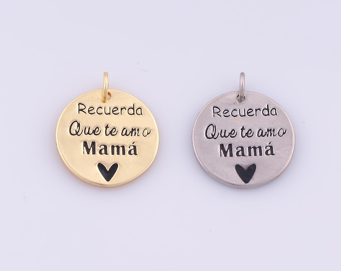 1 pcs Gold Round Medal Pendant,18K Gold Filled Disc Charm,Mother's Day Gift Charms DIY Bracelet Necklace Jewelry Making Findings Supply
