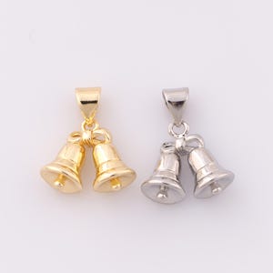 1 pcs Gold Bell Pendant,18K Gold Filled Bell Charm,Bell Charm DIY Bracelet Necklace Jewelry Making Findings Supply